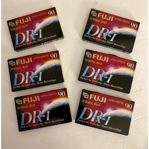 Lot Of 6 Fuji DR-I Normal Bias 90 Min Blank Audio Cassette Tapes Type I IEC I - Picture 2 of 3